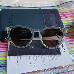 Lespecs Fire starter Polarized Sunglasses- grey/ khaki grad, Never Worn.